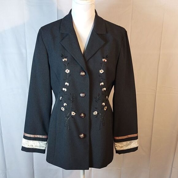 Jessica Howard Embroidered Women's Blazer - Picture 1 of 8